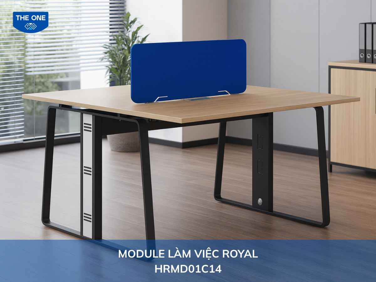 Bàn làm việc HRMD01C14 - W1200 x D1200 x H750mm, màu vàng nhạt.