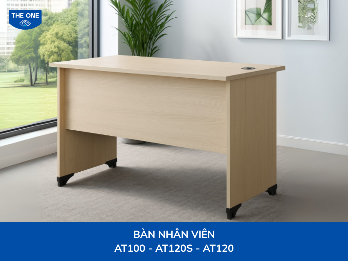 Bàn nhân viên W1000 x D600 x H750mm, màu M1/M5/M12/M14 (vàng nhạt, vàng nâu nhạt, nâu xám, xám nhạt, vàng nâu ấm).