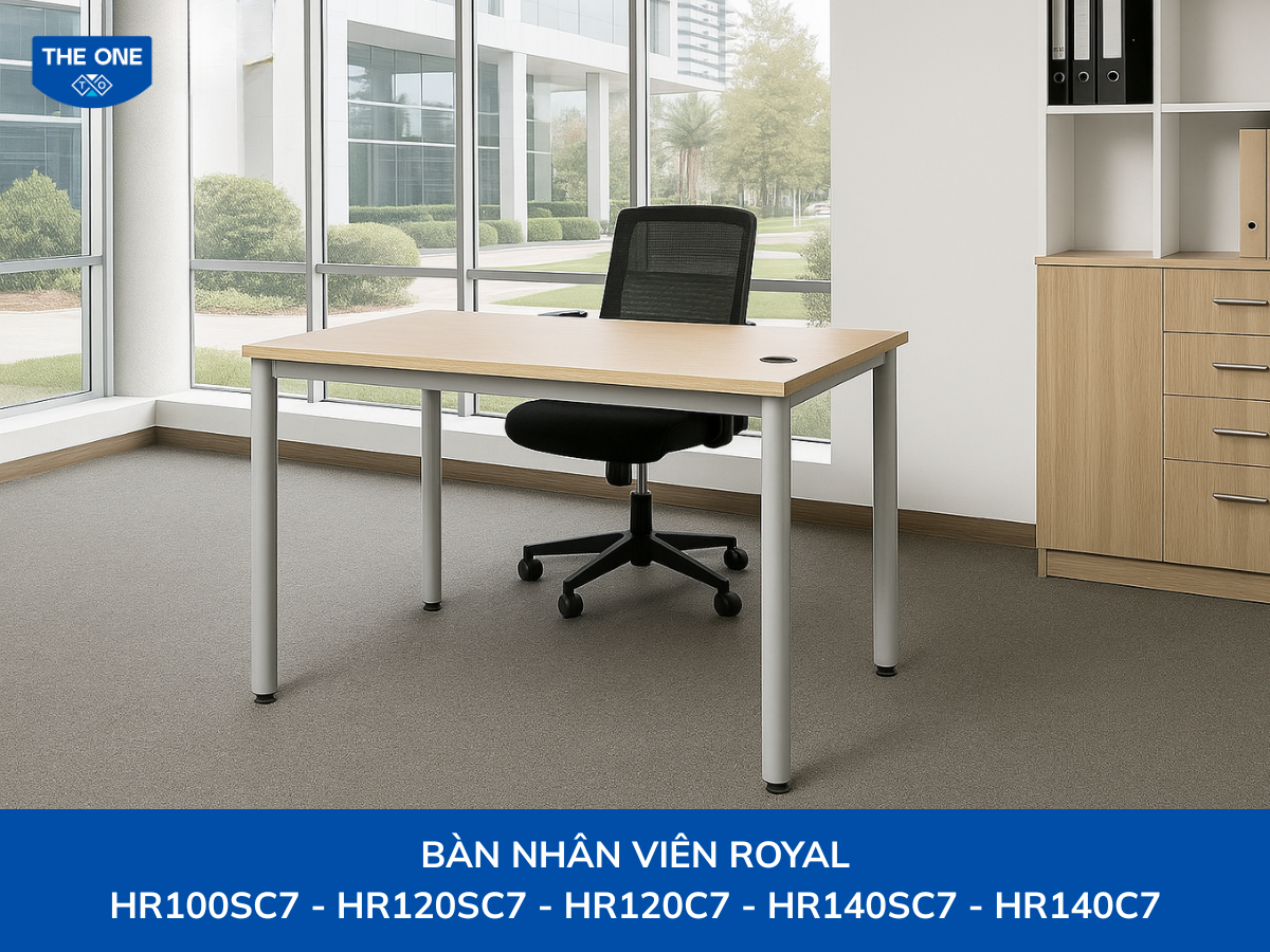 Bàn nhân viên W1000 x D600 x H750mm, màu M1/M2/M12 (vàng nhạt, nâu nhạt, xám nhạt.