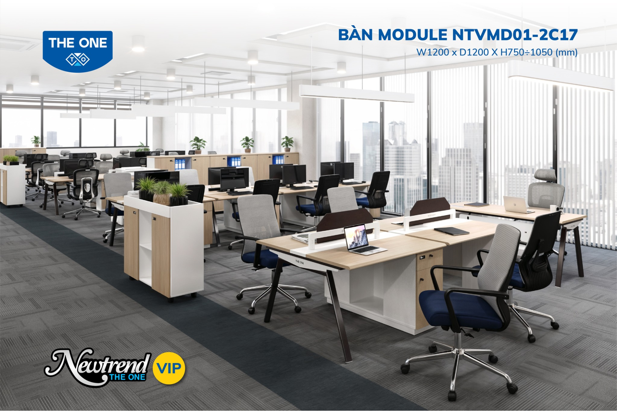 Mẫu bàn làm việc module sang trọng, hiện đại