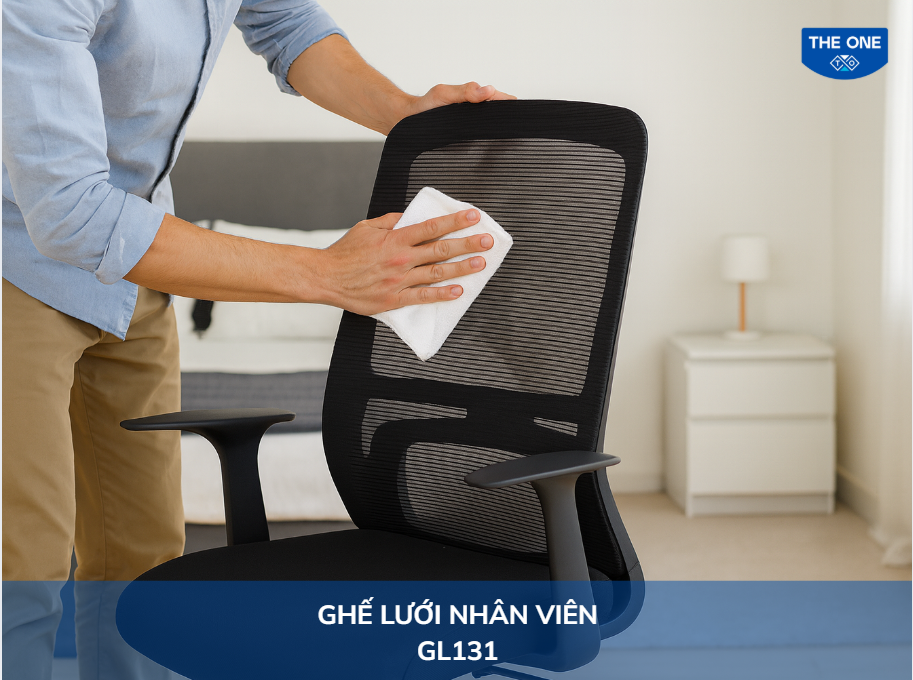 Phần lưới tựa lưng có thể được làm sạch đơn giản với khăn lau và dung dịch xà phòng