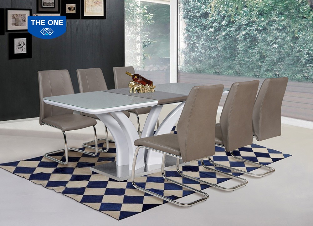 BÀN GHẾ ĂN GỖ SƠN HIGH GLOSSY THE ONE 
BA502/GA124