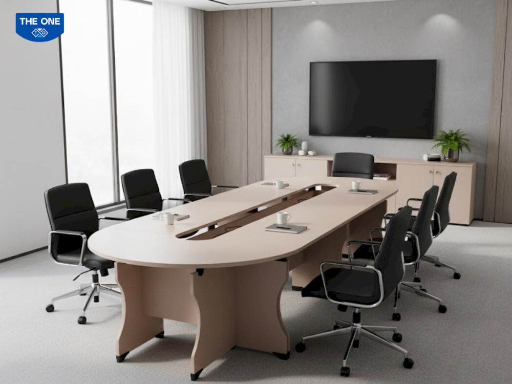Bàn họp hình oval (bầu dục) tạo điều kiện dễ dàng trao đổi và thảo luận, phù hợp cho phòng họp nhóm nhỏ giá giao động từ 1.200.000 cho đến 13.000.000 VNĐ