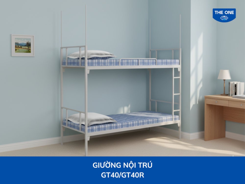  Giường tầng được bố trí hợp lý, giúp không gian thông thoáng và tiện nghi.