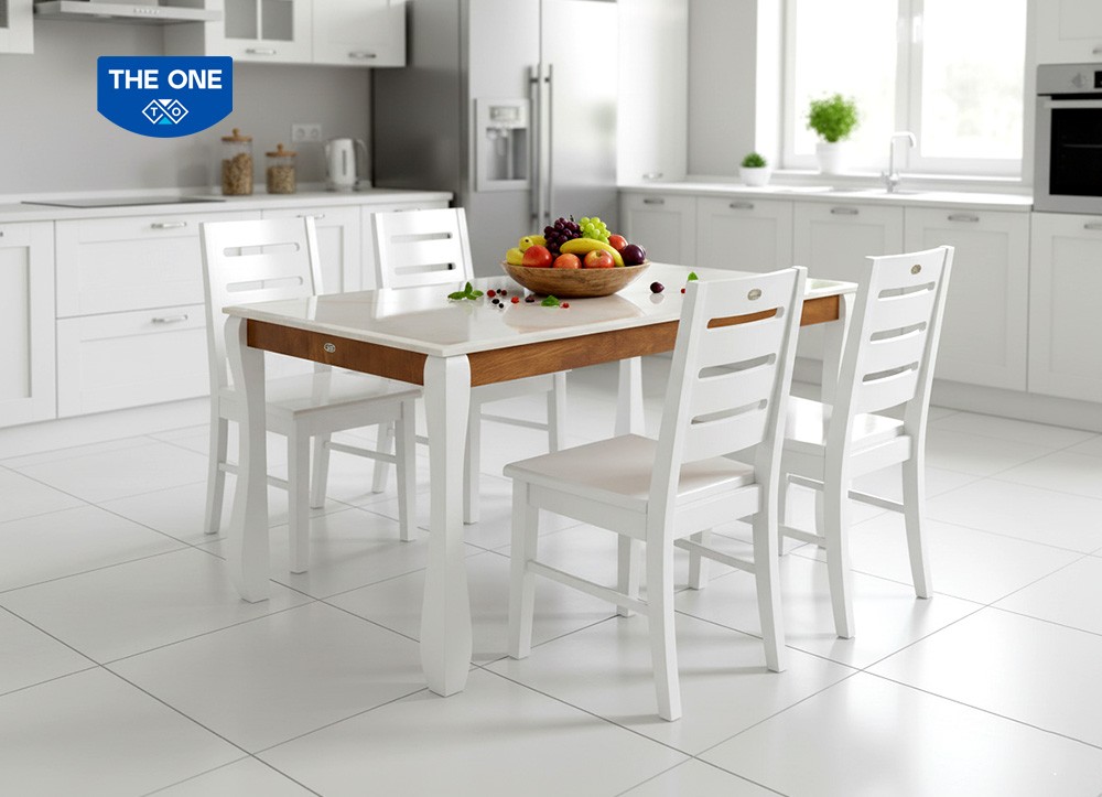 BÀN GHẾ ĂN GỖ SƠN HIGH GLOSSY THE ONE 
HGB60/HGB60/HGG60