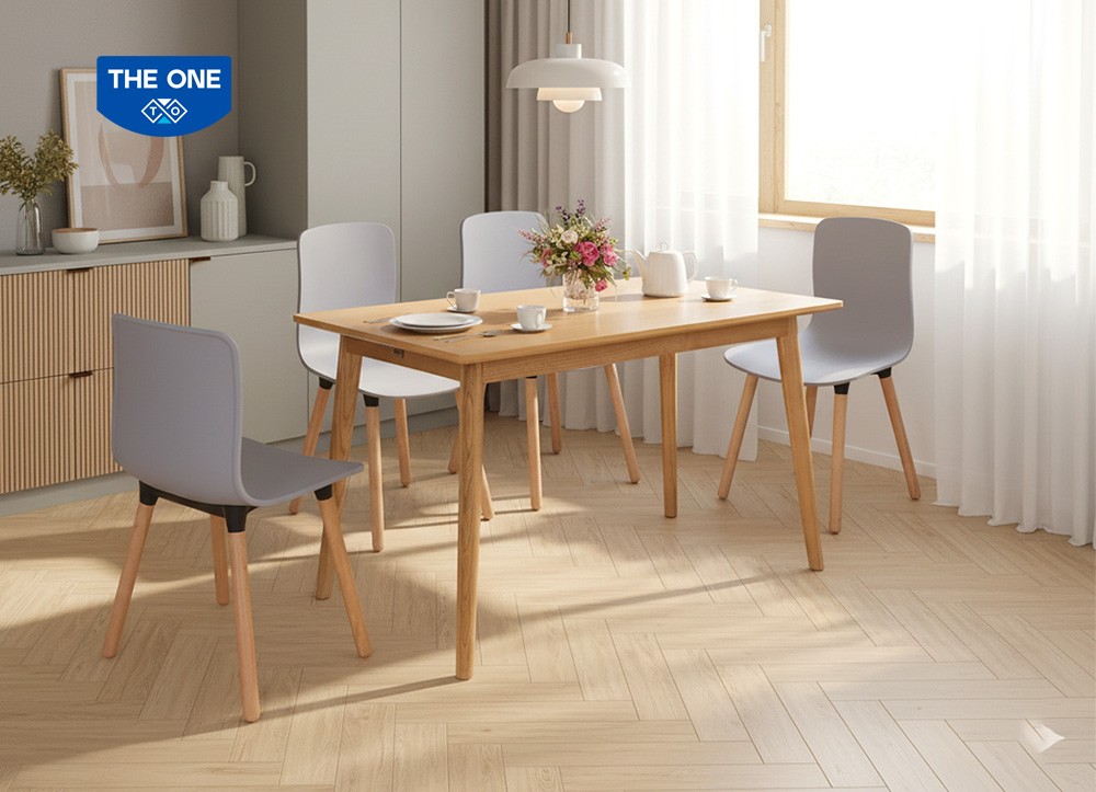 BÀN GHẾ ĂN GỖ SƠN HIGH GLOSSY THE ONE 
HGB73