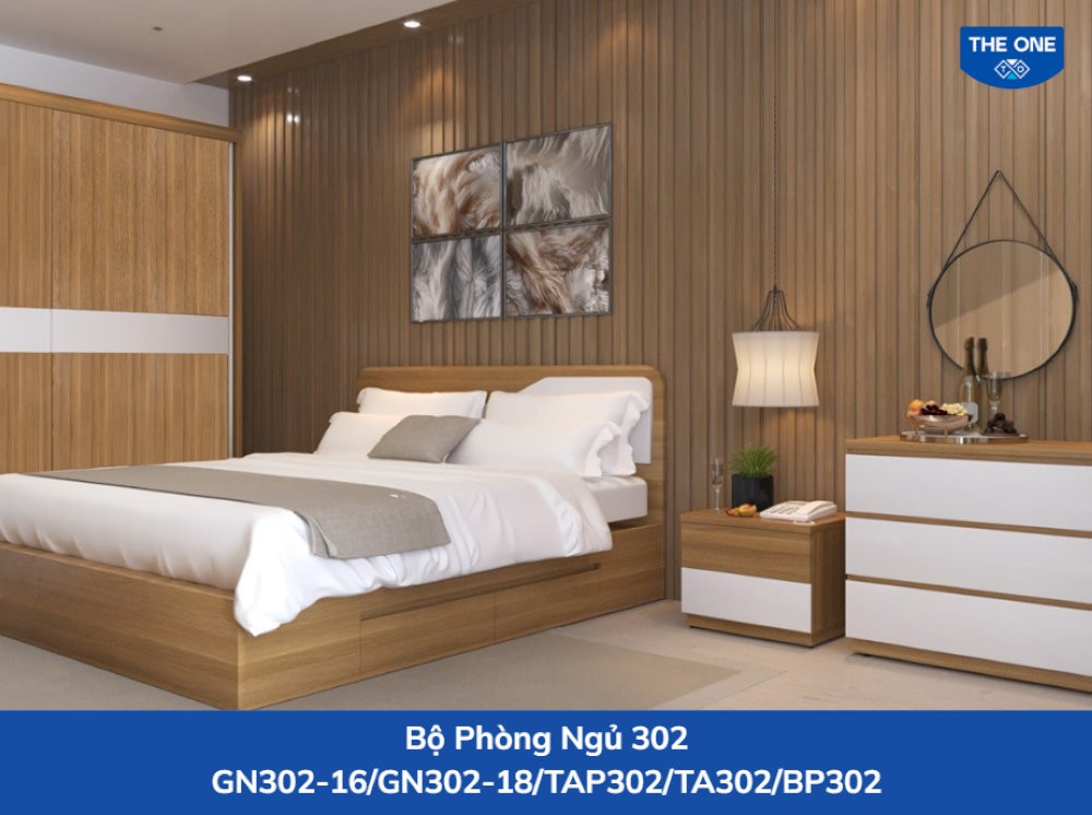 Bộ phòng ngủ 302 với thiết kế thanh lịch, dễ phối với nhiều màu tường dao động 10.500.000 VNĐ - 30.500.000 VNĐ