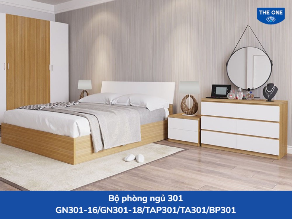 Bộ phòng ngủ 302 với thiết kế thanh lịch, dễ phối với nhiều màu tường dao động 5.500.000 VNĐ - 30.500.000 VNĐ