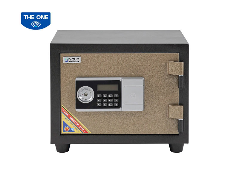 Két chống cháy UN36DT kích thước 440 × 406 × 360mm màu đen kết hợp mặt cánh sơn nhám màu vàng