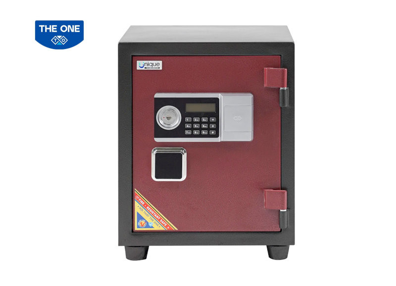 Két chống cháy UN50DT có trọng lượng 40kg, kích thước ngoài W390 × D406 × H500mm màu đen - đỏ