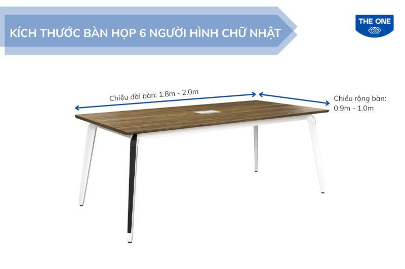 Thiết kế bàn hình chữ nhật gọn gàng, phù hợp với không gian phòng họp nhỏ