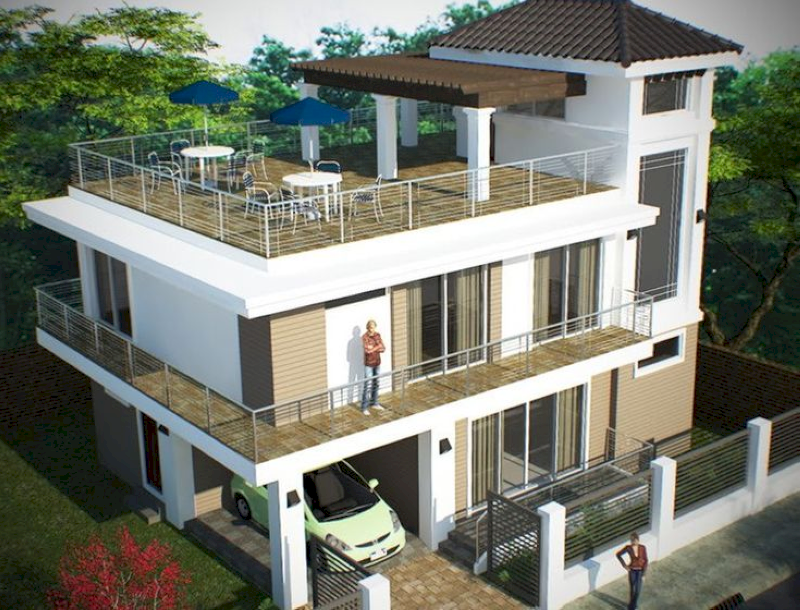 Sân thượng đa năng dùng làm vườn, BBQ hoặc khu thư giãn (Nguồn ảnh: Internet)