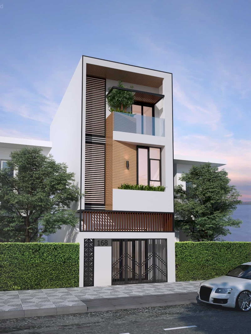 Hình khối đơn giản kết hợp kính và đá giúp tối ưu công năng và thẩm mỹ (Nguồn ảnh: Internet)