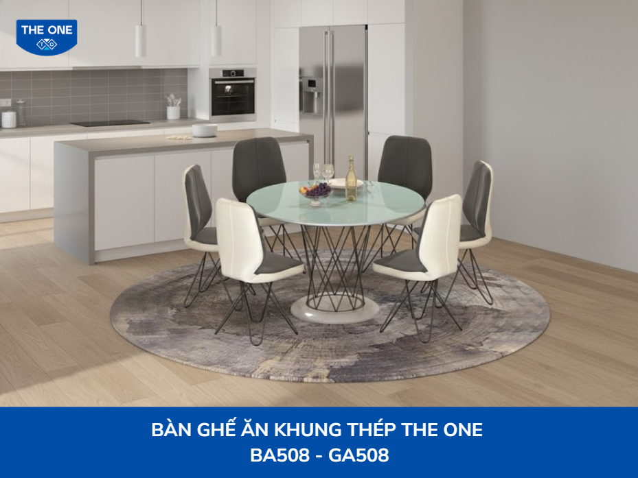 Nội thất phòng ăn The One bàn ghế khung thép The One