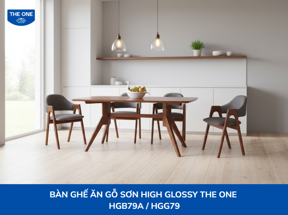 Nội thất phòng ăn The One bàn ghế gỗ sơn High Glossy The One