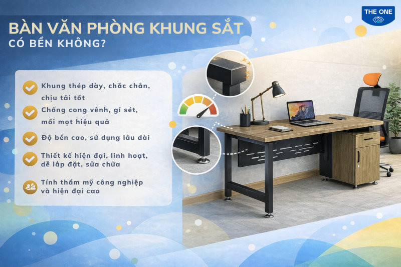 Bàn văn phòng khung sắt có bền không? Có nên sử dụng không?
