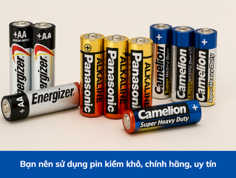 Sử dụng pin Alkaline chính hãng cho két sắt điện tử để tránh rỉ sét