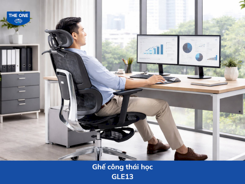 Ghế công thái học kích thước: W660 x D710-1405 x H1185-1365 mm - Màu sắc: Đen
