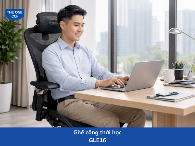 Ghế công thái học kích thước: W670 x D740-1240 x H1140-1415 mm - Màu sắc: Đen