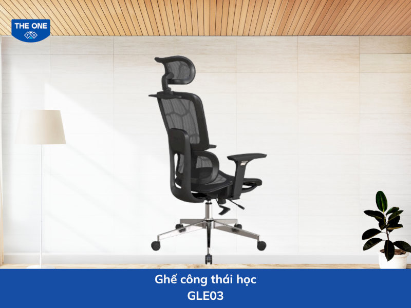 Ghế công thái học kích thước: W620 x D670-940 x H1240-1360 mm - Màu sắc: Đen