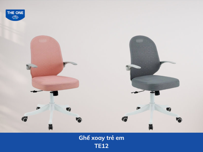 Ghế xoay trẻ em kích thước: W560 x D535 x H915÷1035 mm - Màu sắc: Hồng, ghi