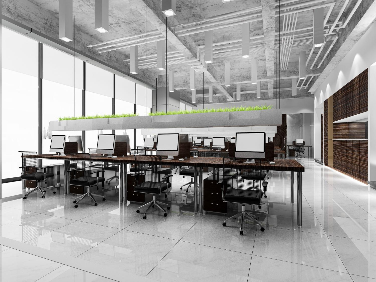 Bố trí văn phòng theo phong cách thiết kế văn phòng công nghiệp (Industrial)