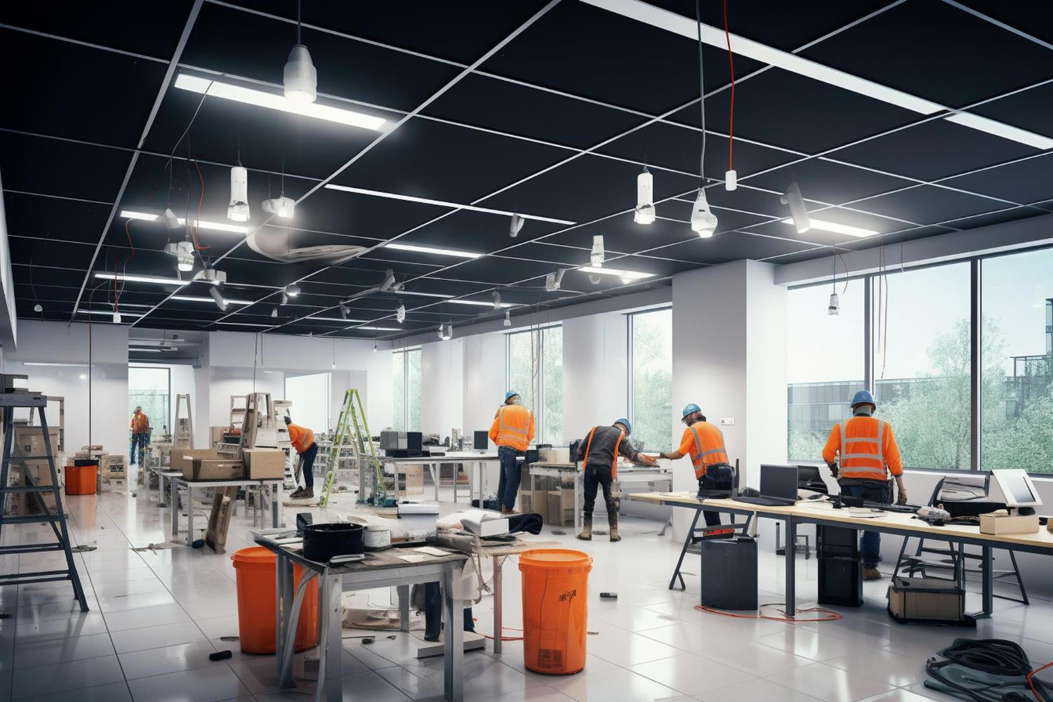 Bố trí văn phòng theo phong cách thiết kế văn phòng công nghiệp (Industrial)
