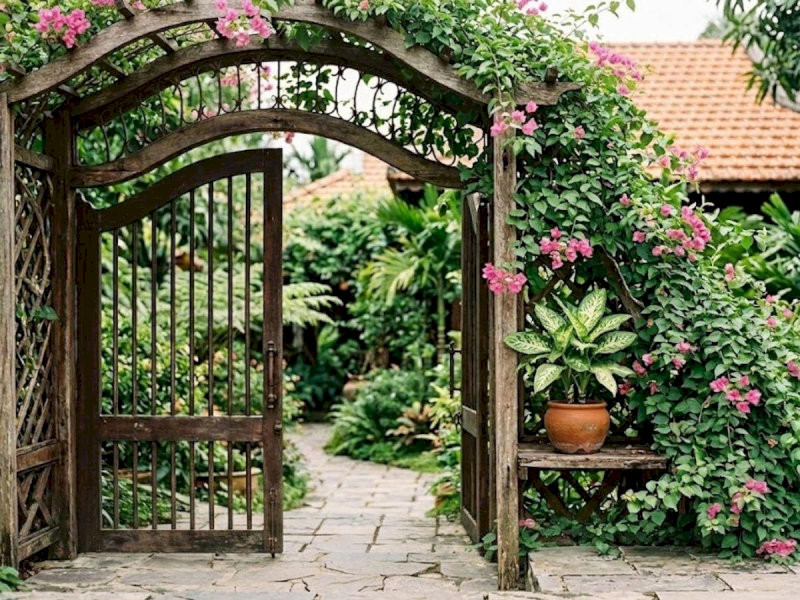 Cây Vạn Niên Thanh đặt trên bờ tường hoặc làm giàn leo trước cổng giúp gia chủ duy trì sự bền vững và tăng cường sức khỏe