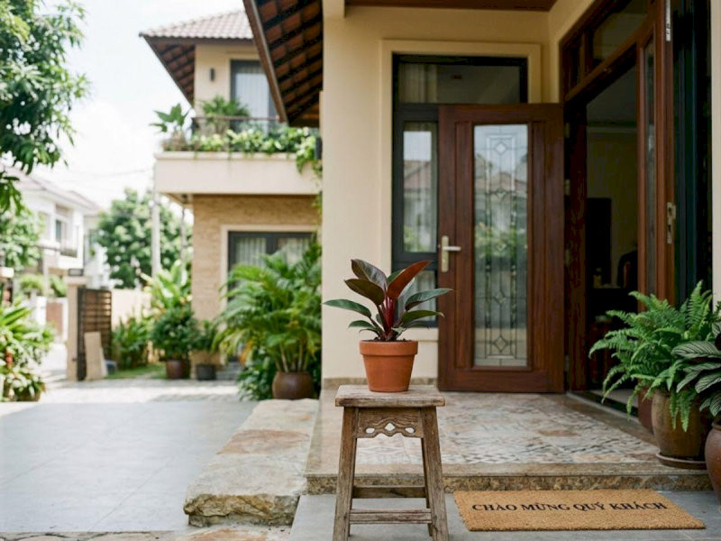 Đặt Cây Trầu Bà Đế Vương Đỏ ở sảnh đón khách hoặc góc vườn giúp gia chủ thăng tiến nhanh và được nể trọng