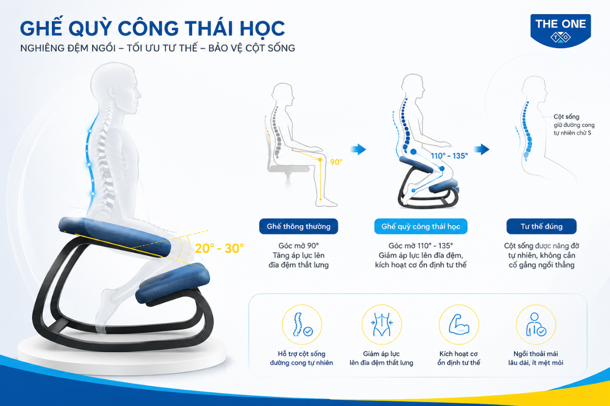ghế quỳ công thái học là gì - Cơ chế hoạt động của ghế quỳ công thái học