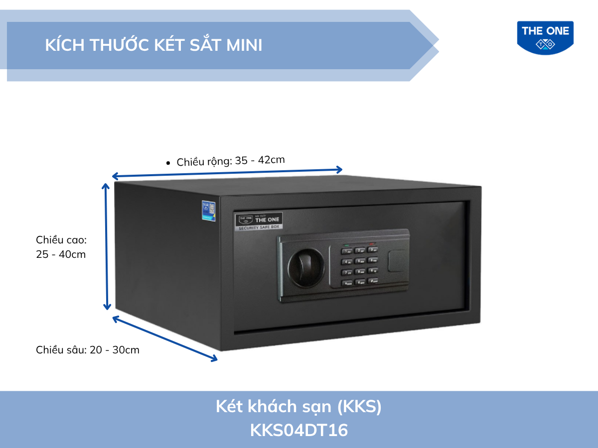 Kích thước két sắt mini thường dùng trong khách sạn hay cho cá nhân