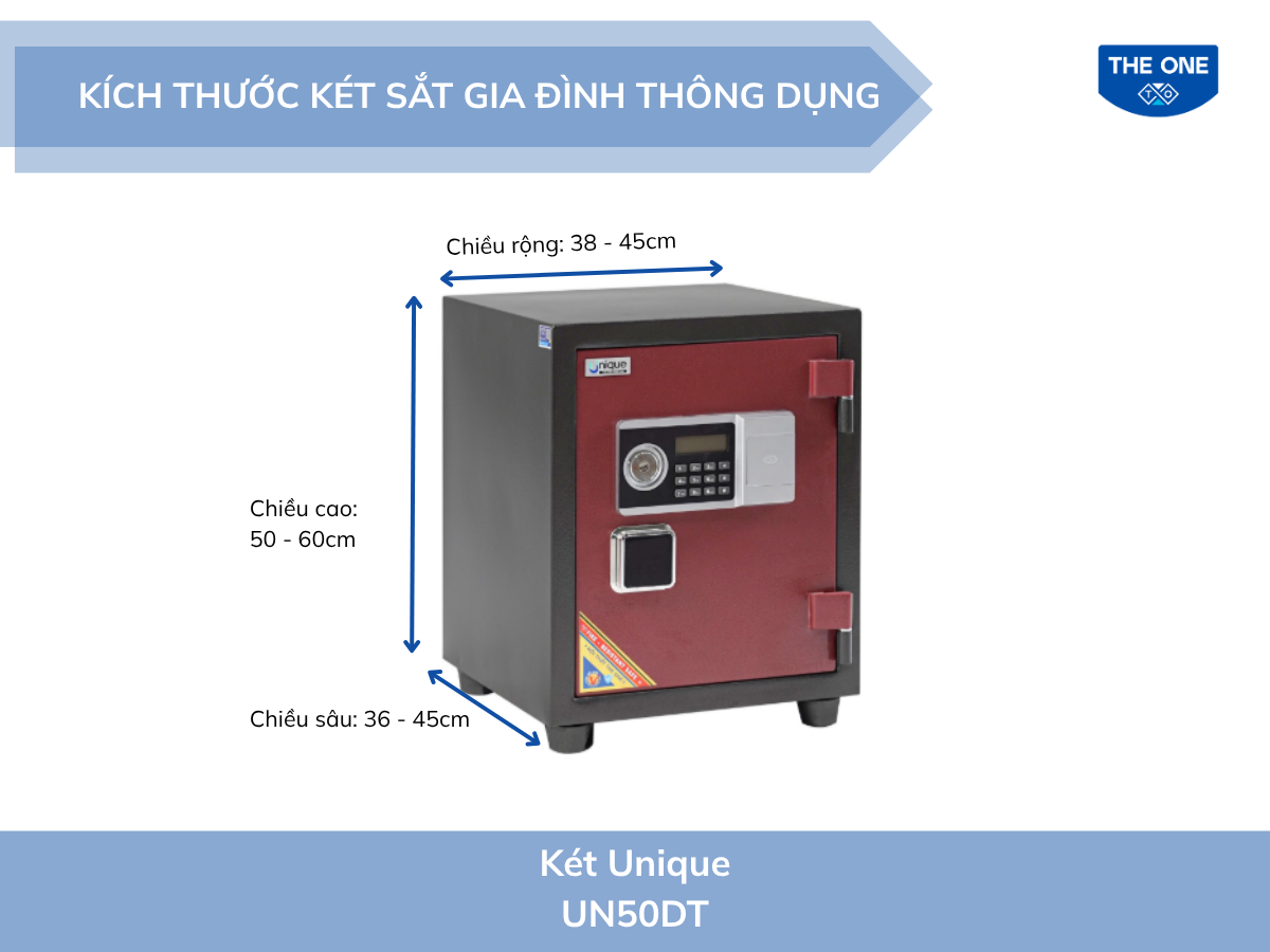 Kích thước két sắt gia đình phổ biến