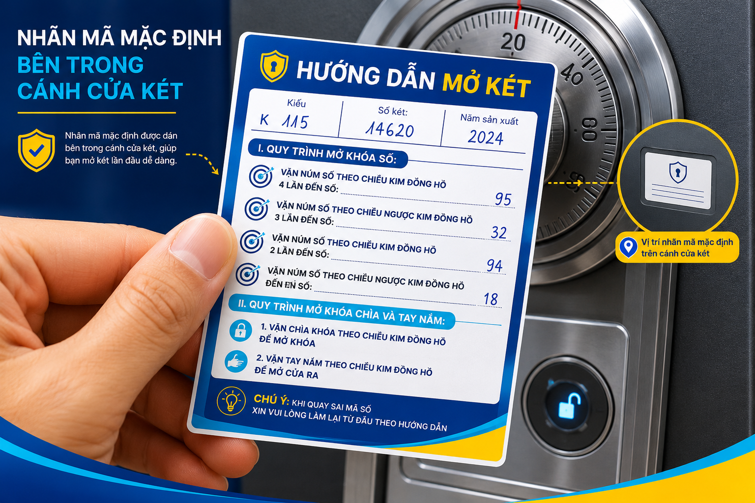 mật khẩu két sắt mặc định - Tổng hợp mật khẩu két sắt mặc định của các hãng phổ biến