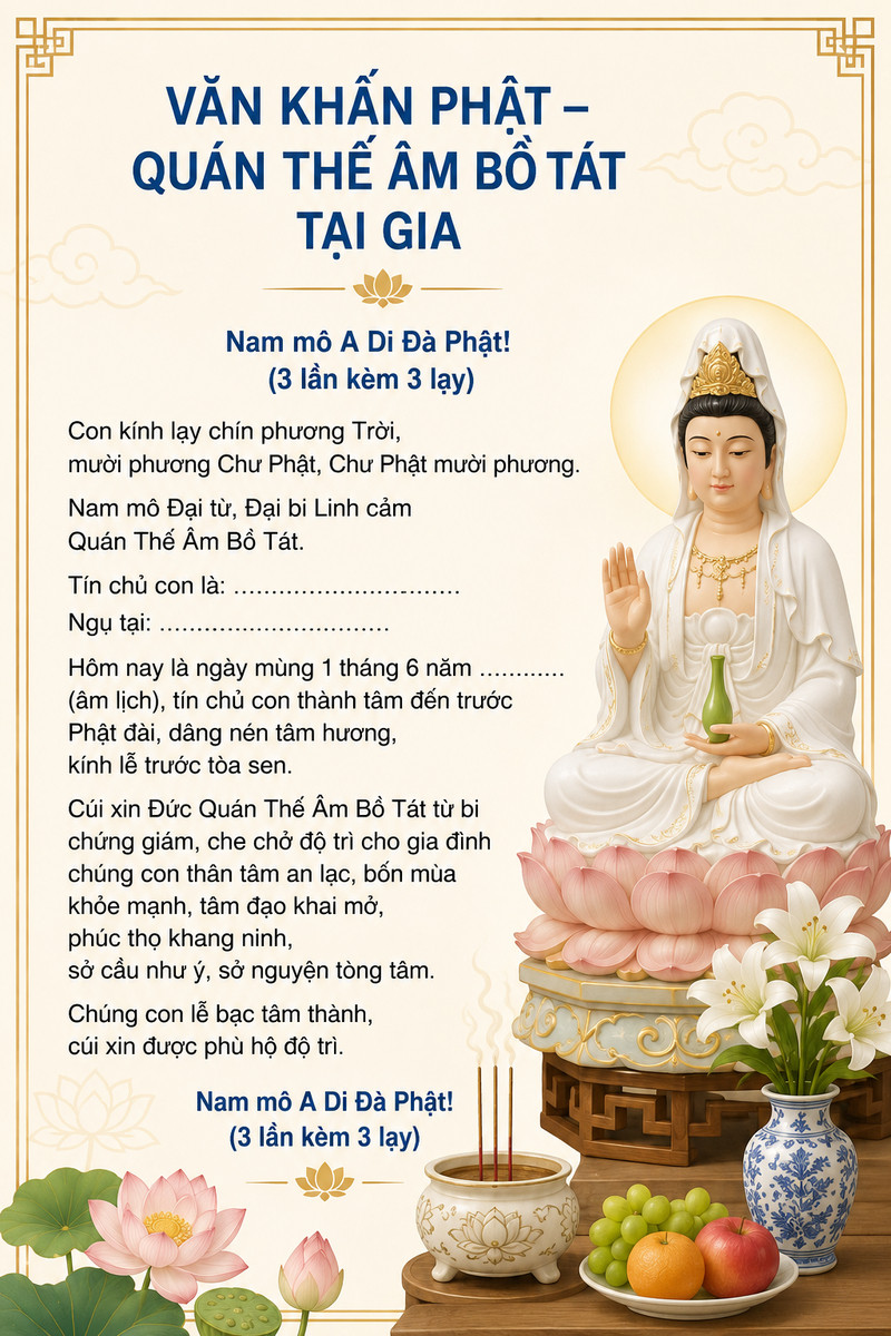 4 mẫu văn khấn mùng 1 tháng 6 thần linh, Thần Tài, gia tiên - hình minh hoạ 3