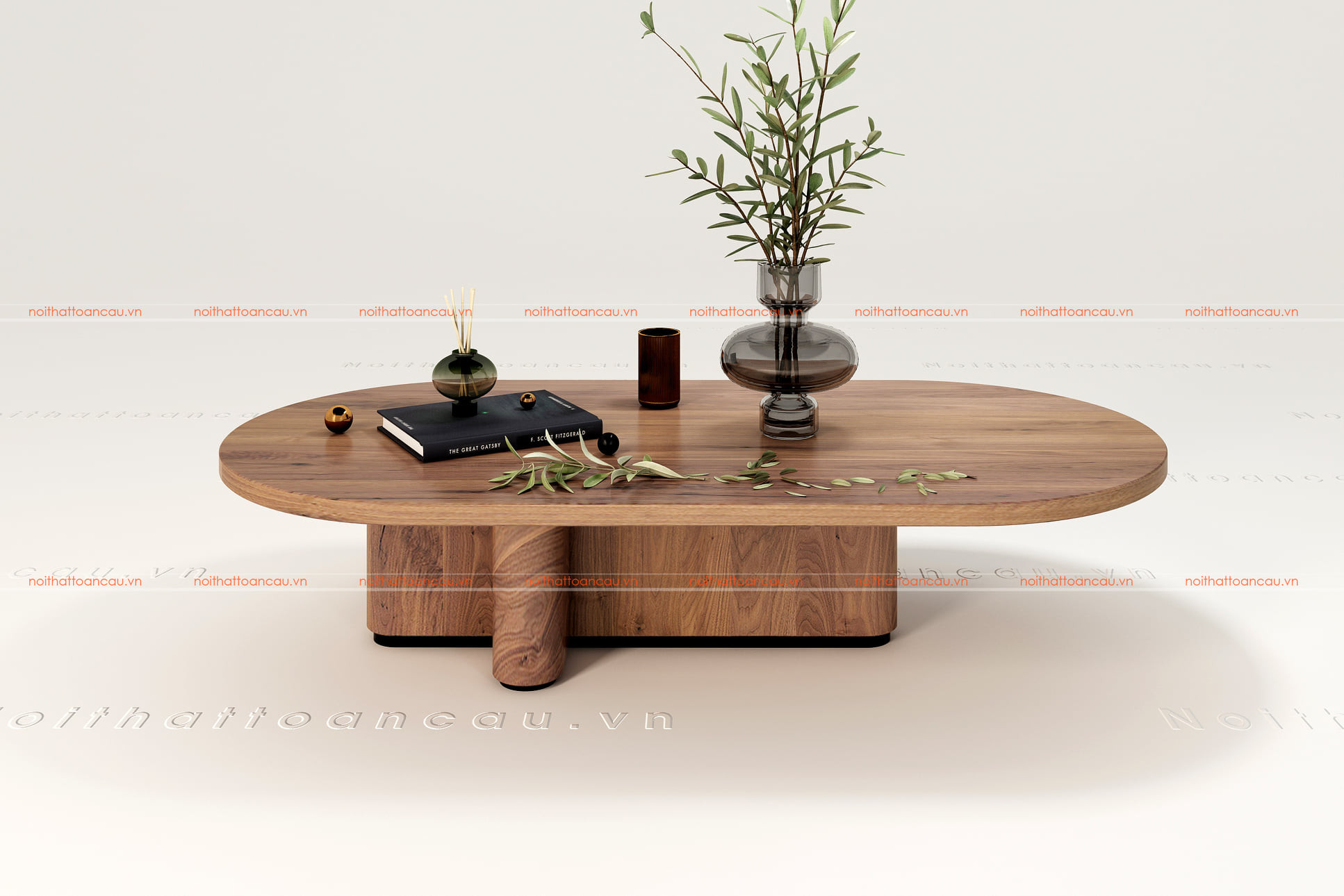 Bàn trà cho sofa gỗ óc chó