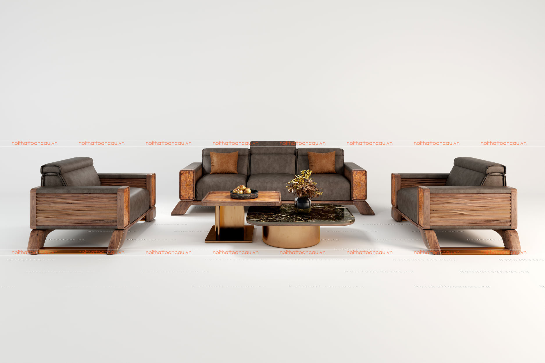 Salon gỗ óc chó hiện đại