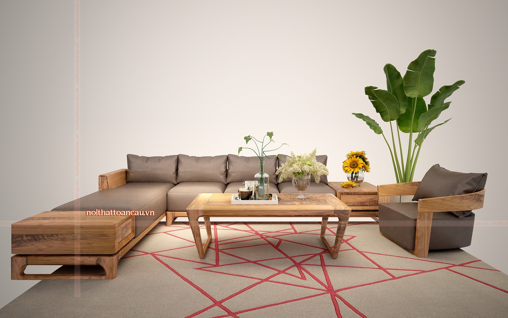 Sofa gỗ góc L đẹp
