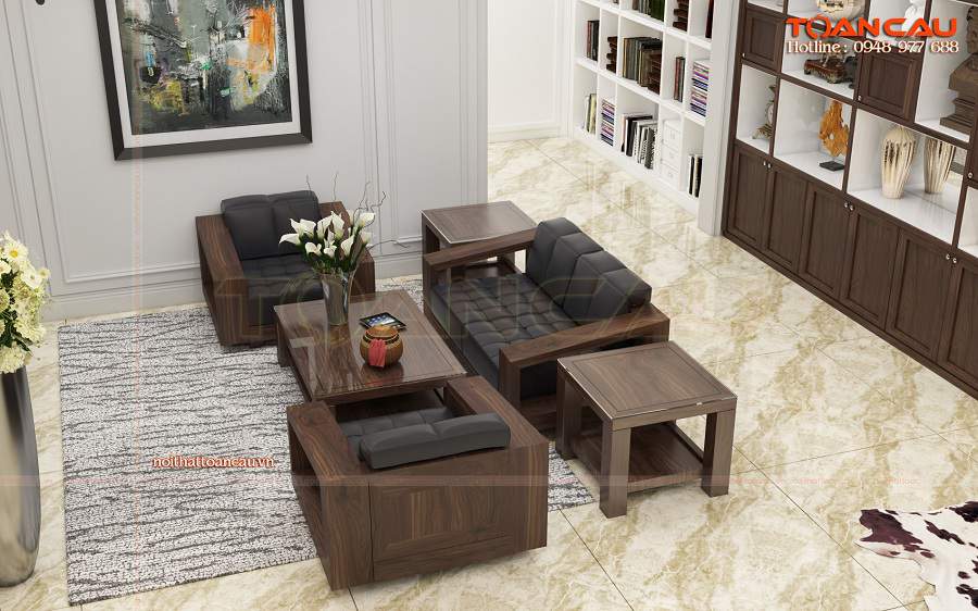Nhà đẹp thiết kế nội thất bằng gỗ óc chó