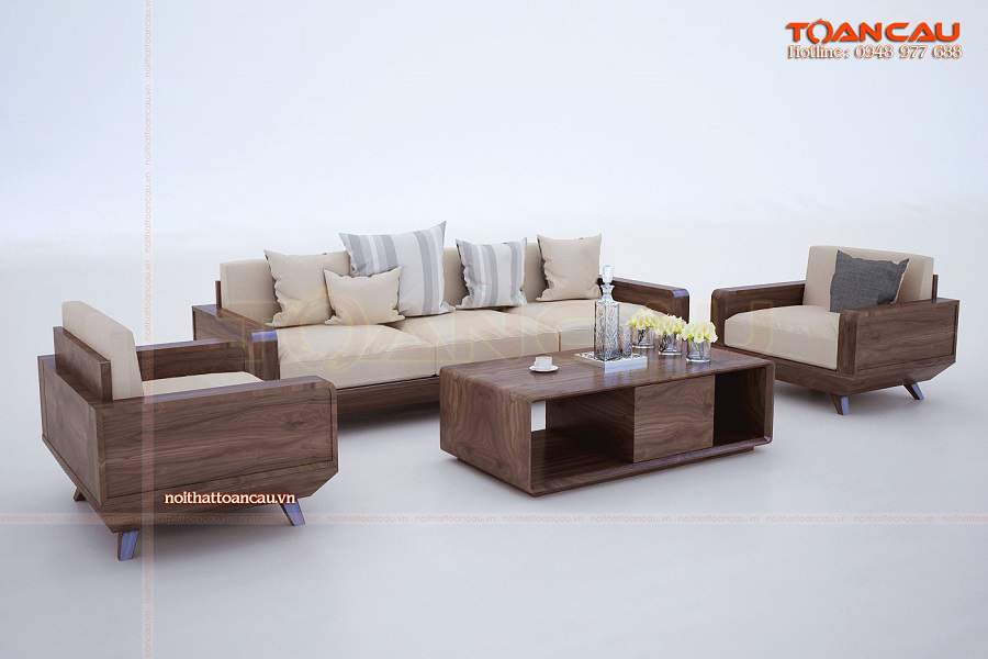 Bàn ghế gỗ óc chó  phù hợp với cả khộng gian phòng khách nhỏ