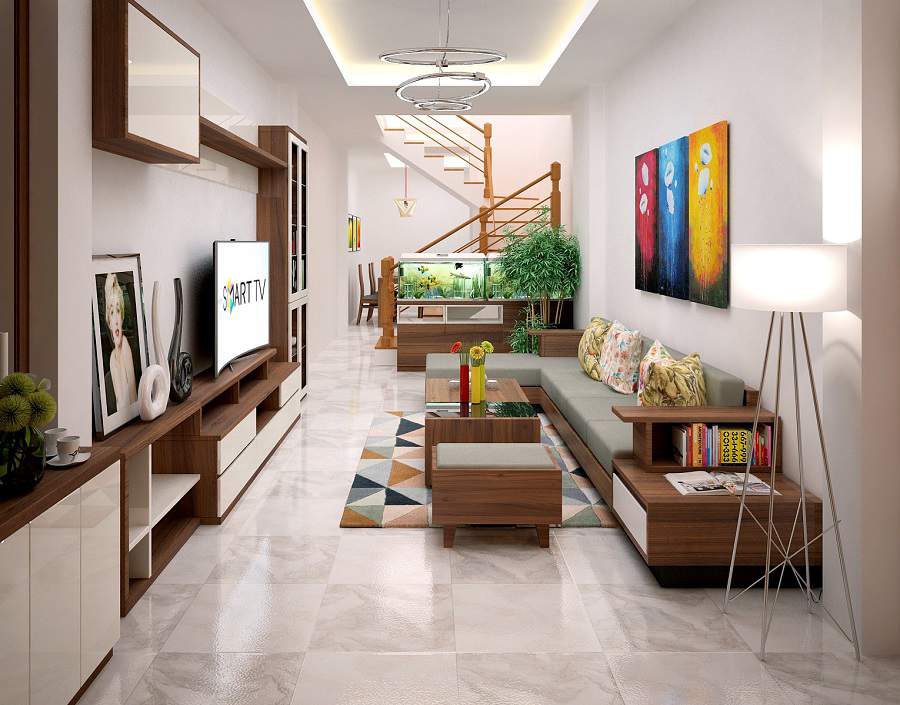 Thiết kế nội thất phòng khách đẹp hiện đại
