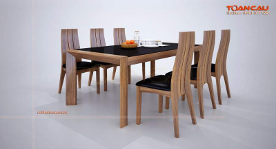 Bàn ghế ăn hiện đại gỗ óc chó – TC841