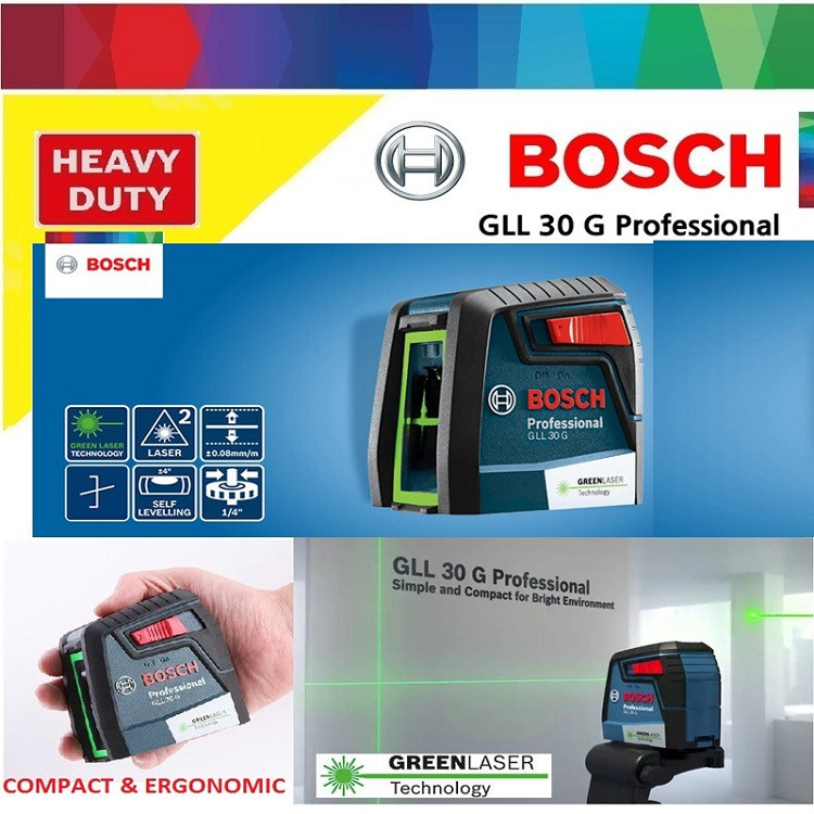 Máy cân mực Laser 2 tia xanh BOSCH GLL 30 G (71X55X72MM)/0601063V80