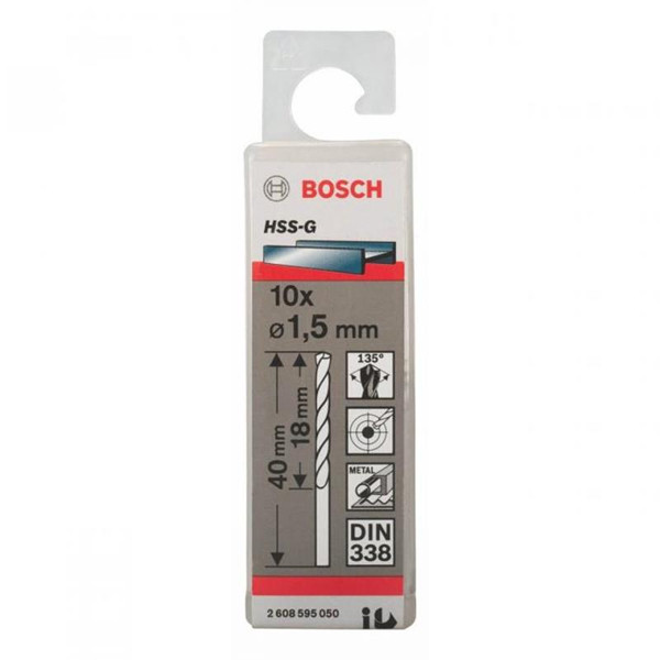 Mũi khoan HSS BOSCH - 1.5MM (10 mũi) - 2608595050