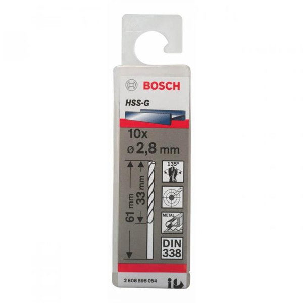 Mũi khoan HSS BOSCH - 2.8MM (10 mũi) - 2608595054