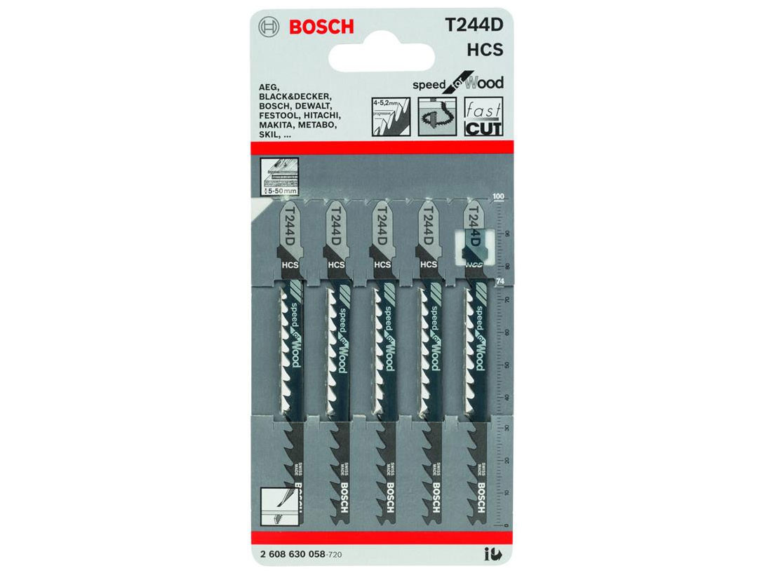 Lưỡi cưa lọng gỗ BOSCH - T244D - (bộ 5 lưỡi) - 2608630058