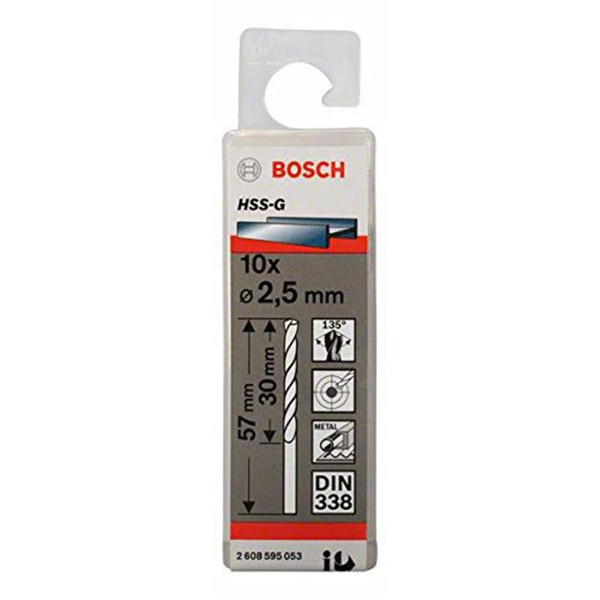 Mũi khoan HSS BOSCH - 2.5MM (10 mũi) - 2608595053