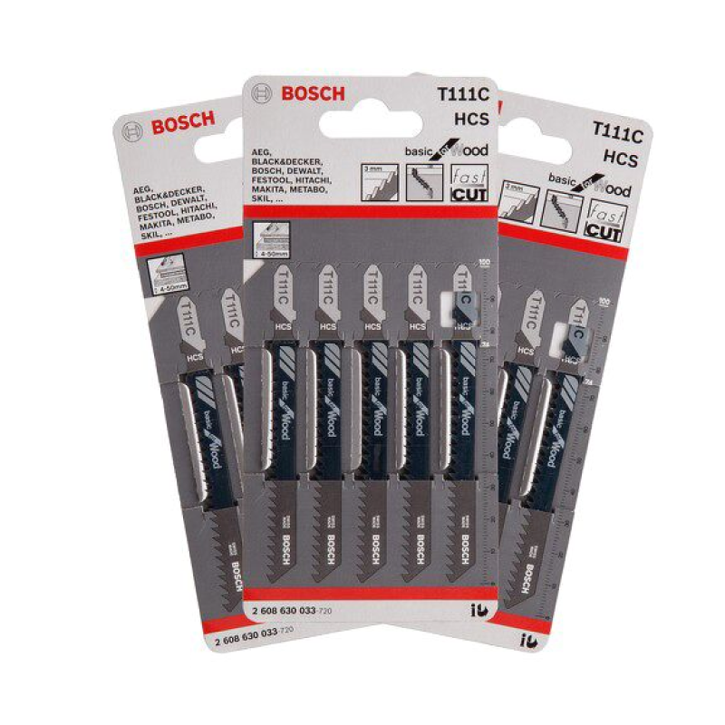 Lưỡi cưa lọng gỗ BOSCH - T111C - (bộ 5 lưỡi) - 2608630033