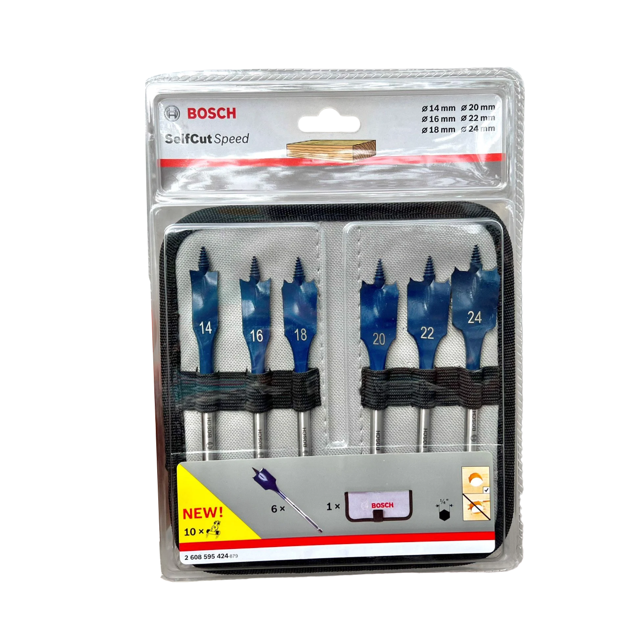 Mũi khoét gỗ đuôi cá BOSCH - (14/16/18/20/22/24MM) - 2608595424