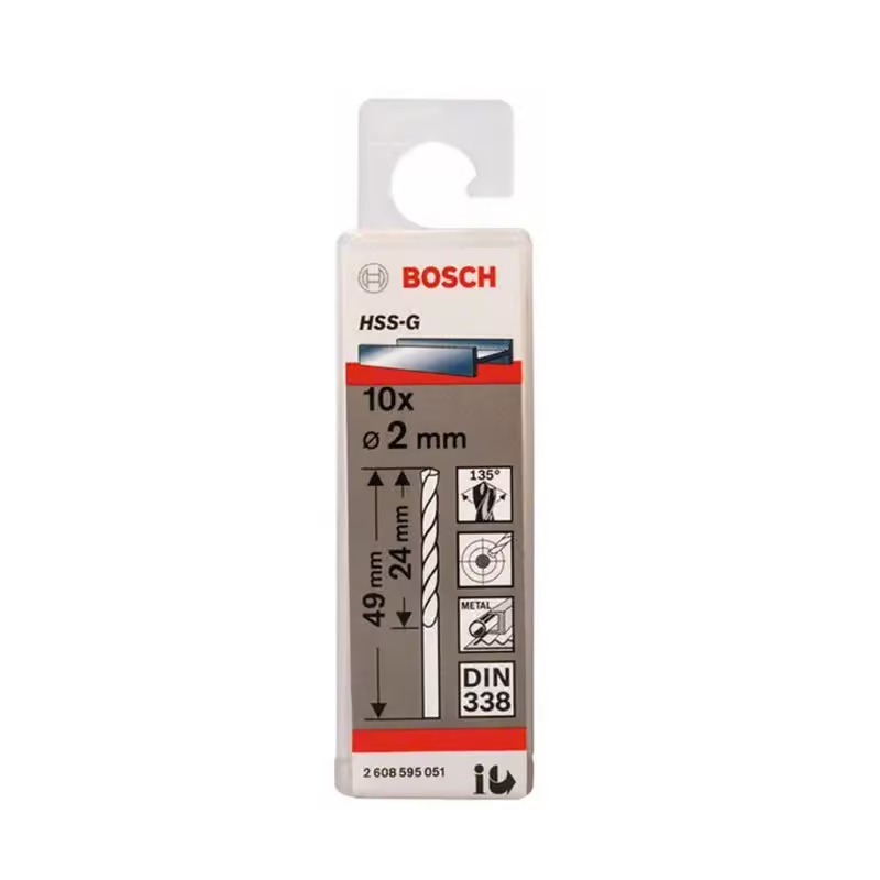 Mũi khoan HSS BOSCH - 2MM (10 mũi) - 2608595051