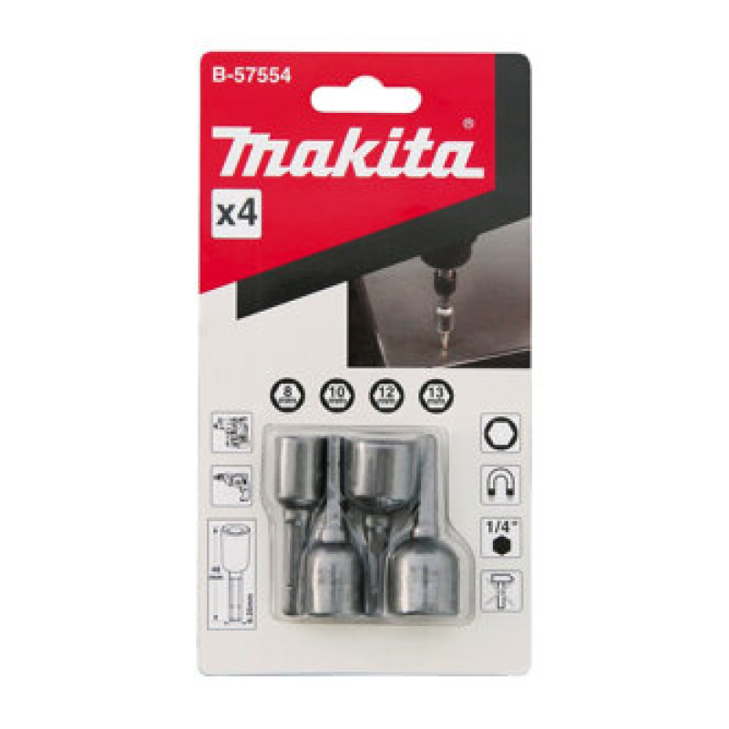 Đầu tuýp vặn ốc 4 cái SDS PLUS (8/10/12/12x48MM) MAKITA - B-57554